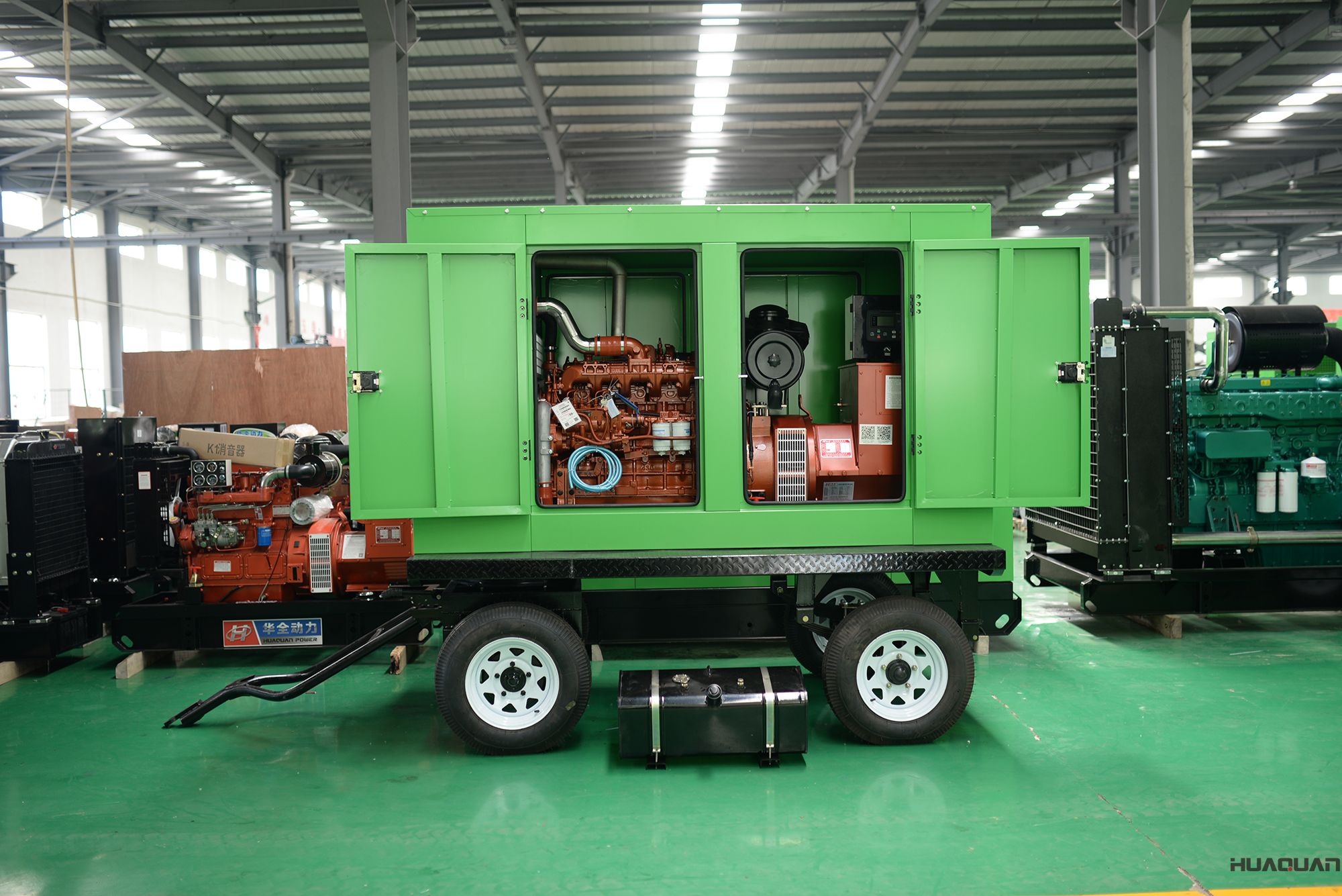 4月18日華全動力100kw移動拖車（含棚）發(fā)電機(jī)組發(fā)往濱州