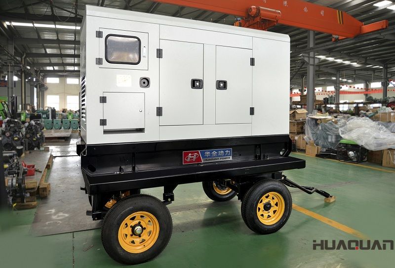 一臺(tái)30kw移動(dòng)拖車發(fā)電機(jī)組在2018年5月9日從華全順利發(fā)往山東東營(yíng)市