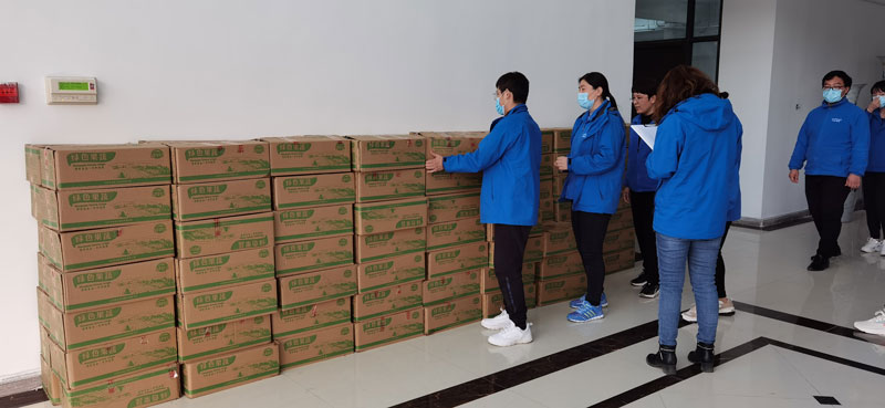 清明假期，華全集團(tuán)員工領(lǐng)取生態(tài)白蓮藕禮物